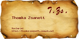 Thomka Zsanett névjegykártya